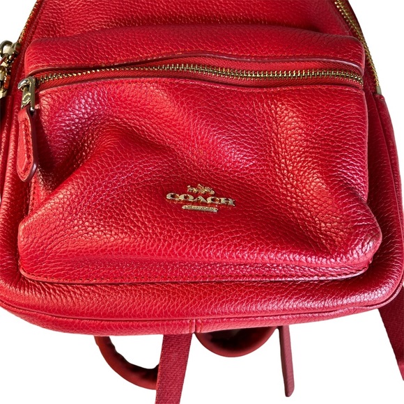 Coach Small Pebbled Leather Red Backpack‎ main image 7